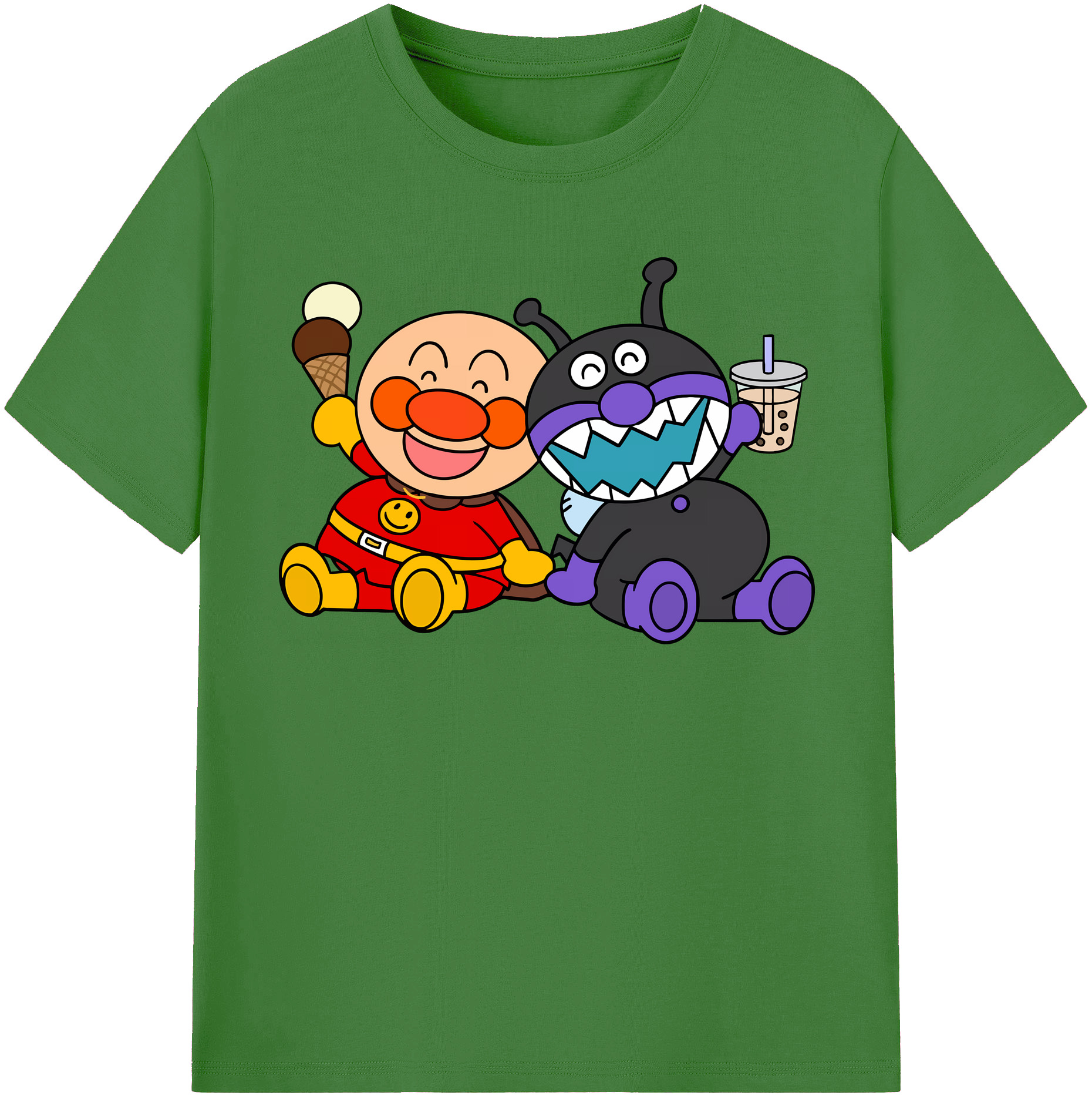 （画像用） アンパンマン Anpanman レディースカジュアルプリントTシャツ（綿100％）